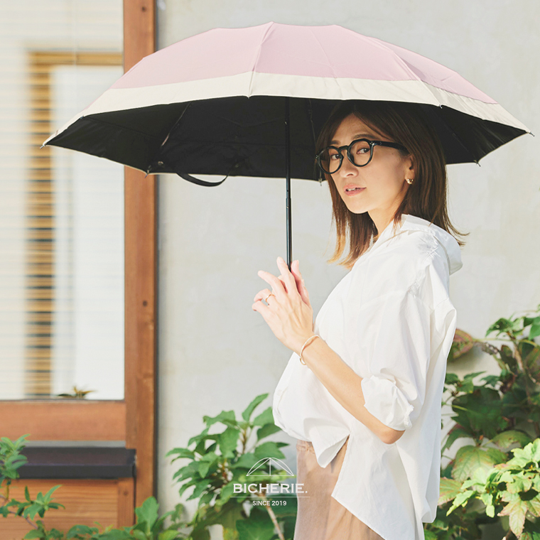 100%完全遮光 晴雨兼用 折りたたみ日傘 3段タイプ 50cm バイ