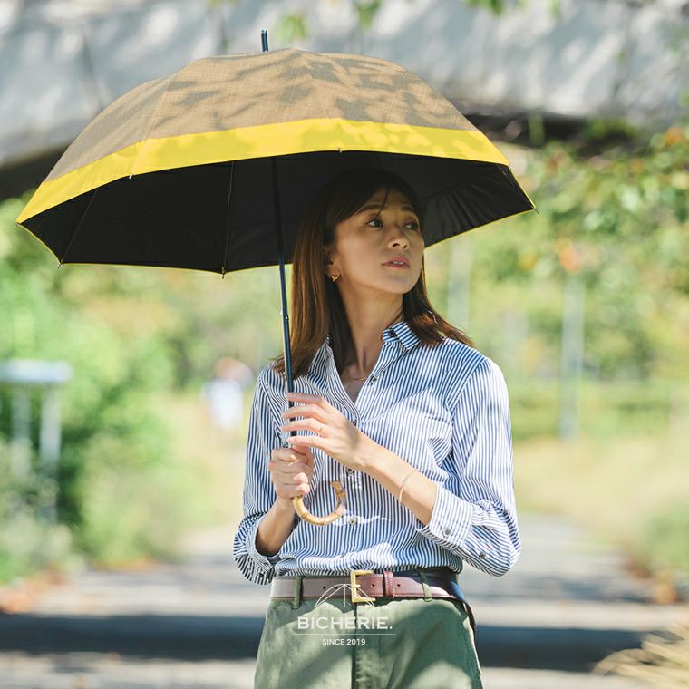 100%完全遮光 晴雨兼用日傘 Sサイズ シャンブレー