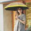100%完全遮光 晴雨兼用日傘 折りたたみ3段タイプ バイカラー シャンブレー