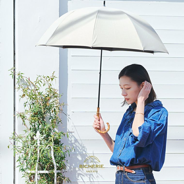 100%完全遮光 晴雨兼用日傘 Mサイズ 55cm フラット シャンブレー ユニセックス