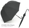 100%完全遮光 晴雨兼用日傘 Mサイズ 55cm フラット シャンブレー ユニセックス　チャコール